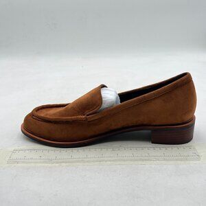 Brown Women's Loafer Shoes Slip On Low Block Heel Pointed Toe Comfort Loafer